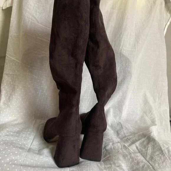 Women’s Steve Madden Brown Livah Knee High Black Zip Up Boots Size 6 Brand New - Picture 6 of 9